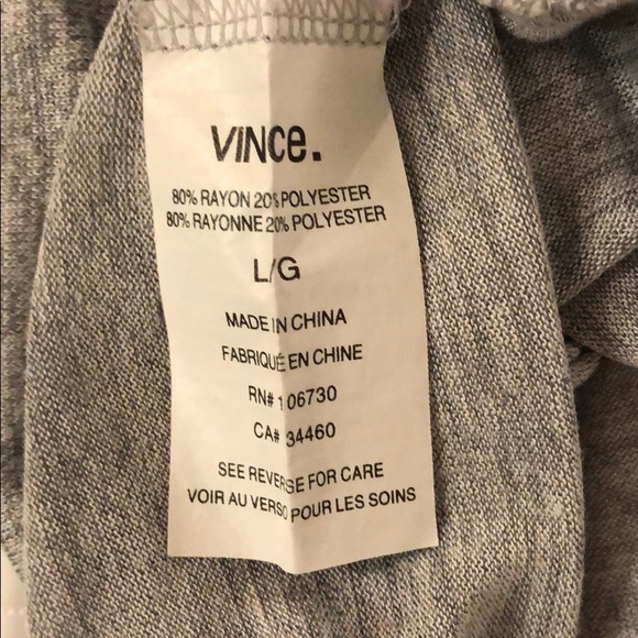 NWT Vince Gray Long Sleeved Top Size Large - Picture 3 of 6
